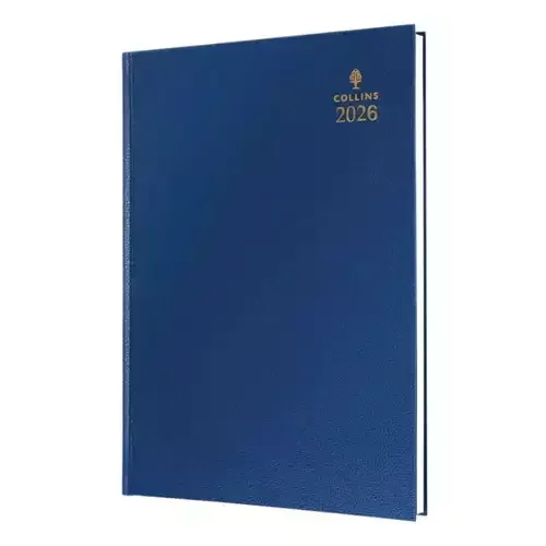 Collins 44 Desk Diary A4 Day to Page 2026 Blue 44.60-26 - 822173 - Image 1