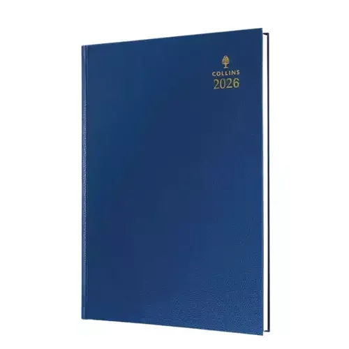 Collins 52 Desk Diary A5 Day to Page 2026 Blue 52.60-26 - 823307 - Image 1