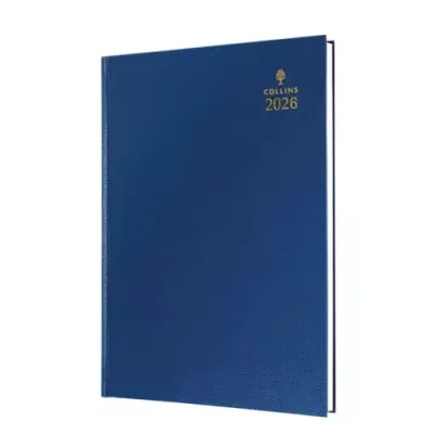 Collins 52 Desk Diary A5 Day to Page 2026 Blue 52.60-26 - 823307