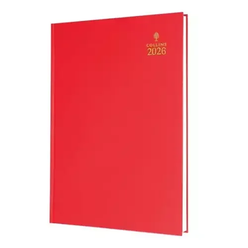 Collins 35 Desk Diary A5 Week to View 2026 Red 35.15-26 - 823311 - Image 1