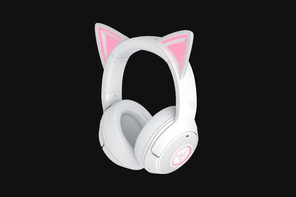 RAZER Kraken Kitty V2 BT Wireless Gaming Headset - White, White,Silver/Grey