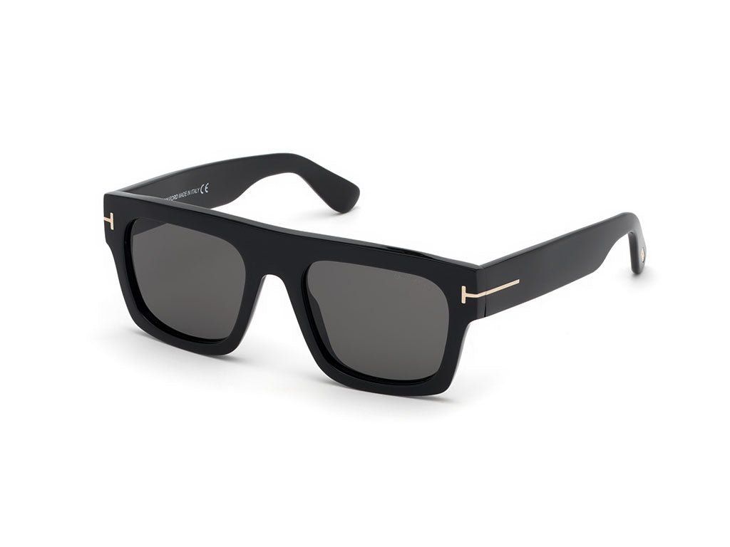 TOM FORD Mężczyzna TOM FORD FT0711 FAUSTO 01A Okulary przeciwsłoneczne Acetat Czarny Szary Kwadratowy Normalna - Image 1