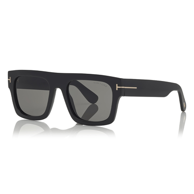 TOM FORD Mężczyzna TOM FORD FT0711 FAUSTO 01A Okulary przeciwsłoneczne Acetat Czarny Szary Kwadratowy Normalna - Thumbnail 2