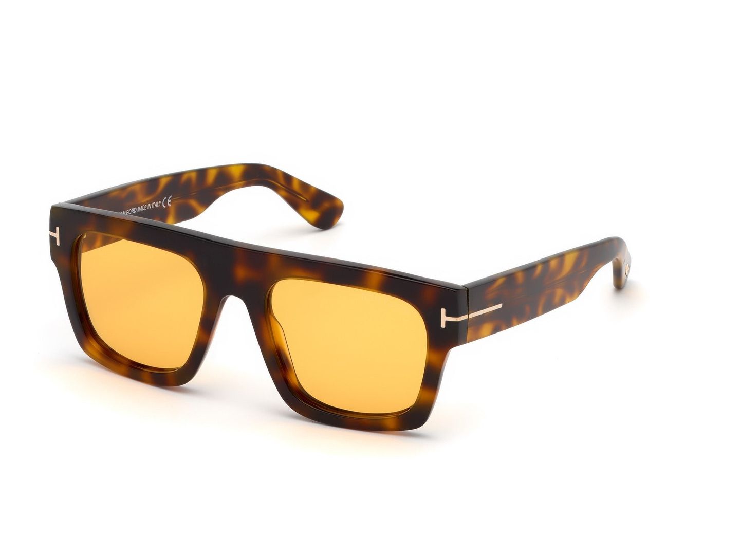 TOM FORD Mężczyzna TOM FORD FT0711 FAUSTO 56E Okulary przeciwsłoneczne Acetat Hawana Brązowy Kwadratowy Normalna - Image 1