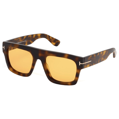 TOM FORD Mężczyzna TOM FORD FT0711 FAUSTO 56E Okulary przeciwsłoneczne Acetat Hawana Brązowy Kwadratowy Normalna - Thumbnail 2