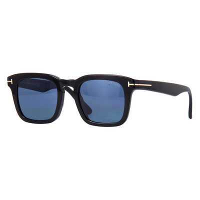 TOM FORD Mężczyzna TOM FORD FT0751 DAX 01V Okulary przeciwsłoneczne Acetat Czarny Niebieski Kwadratowy Spolaryzowane - Thumbnail 2