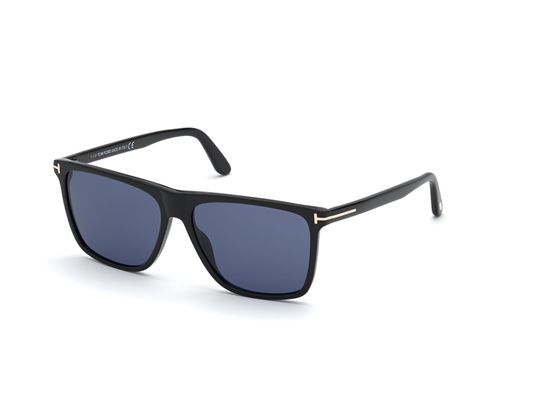 TOM FORD Mężczyzna TOM FORD FT0832 Fletcher 01V Okulary przeciwsłoneczne Acetat Czarny Niebieski Kwadratowy Normalna