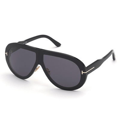 TOM FORD Unisex TOM FORD FT0836 TROY 01A Okulary przeciwsłoneczne Acetat Czarny Szary Pilot Normalna - Thumbnail 2