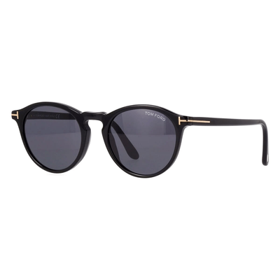 TOM FORD Mężczyzna TOM FORD FT0904 AURELE 01A Okulary przeciwsłoneczne Acetat Czarny Dym Okrągły Normalna - Thumbnail 2