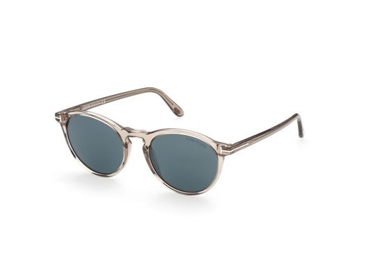 TOM FORD Mężczyzna TOM FORD FT0904 AURELE 57V Okulary przeciwsłoneczne Acetat Beżowy Niebieski Okrągły Normalna