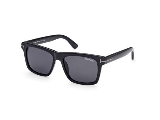 TOM FORD Mężczyzna TOM FORD FT0906-N BUCKLEY-02 01A Okulary przeciwsłoneczne Acetat Czarny Szary Kwadratowy Normalna