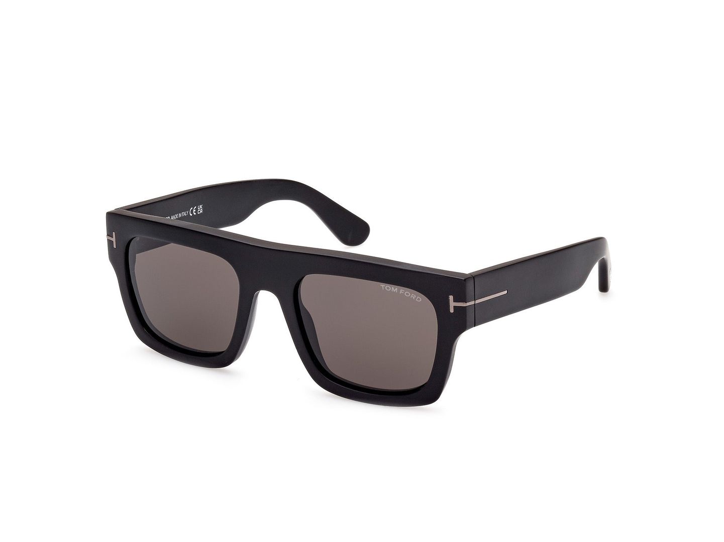 TOM FORD Mężczyzna TOM FORD FT0711-N FAUSTO 02A Okulary przeciwsłoneczne Acetat Czarny Szary Kwadratowy Normalna - Image 1
