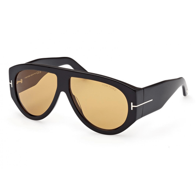 TOM FORD Mężczyzna TOM FORD FT1044 BRONSON 01E Okulary przeciwsłoneczne Acetat Czarny Brązowy Pilot Normalna - Thumbnail 2