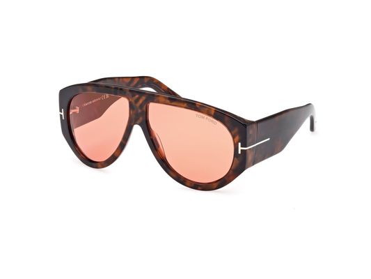 TOM FORD Mężczyzna TOM FORD FT1044 BRONSON 52S Okulary przeciwsłoneczne Acetat Hawana bordeaux Pilot Normalna