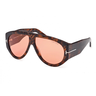 TOM FORD Mężczyzna TOM FORD FT1044 BRONSON 52S Okulary przeciwsłoneczne Acetat Hawana bordeaux Pilot Normalna - Thumbnail 2