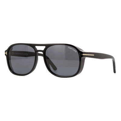 TOM FORD Mężczyzna TOM FORD FT1022 ROSCO 01A Okulary przeciwsłoneczne Acetat Czarny Szary Kwadratowy Normalna - Thumbnail 2