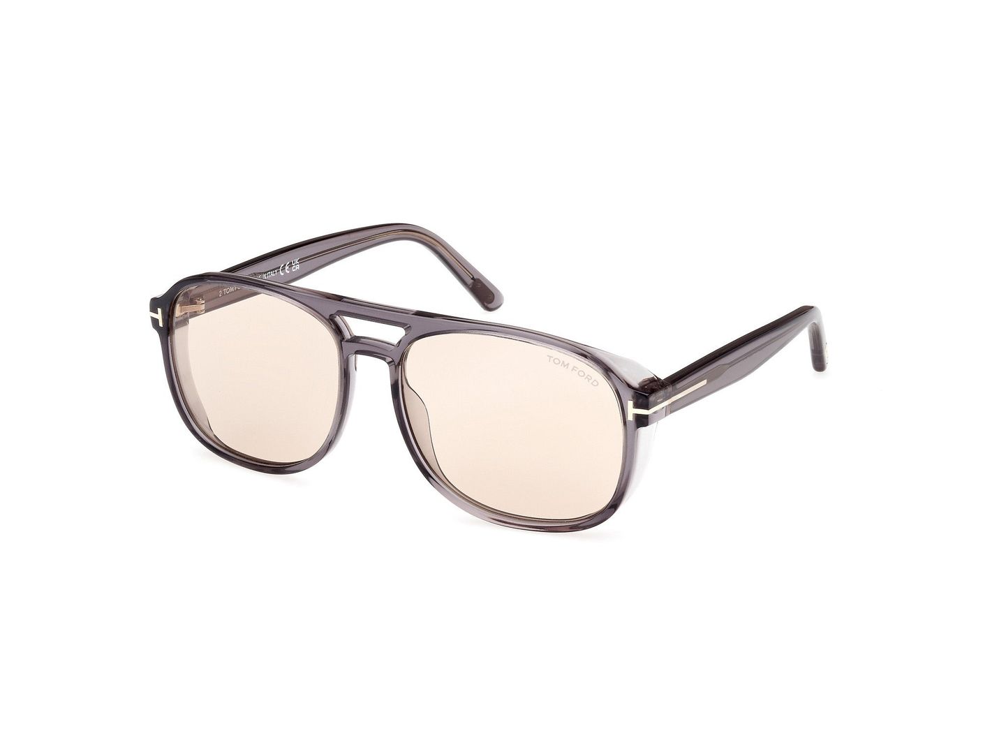 TOM FORD Mężczyzna TOM FORD FT1022 ROSCO 20E Okulary przeciwsłoneczne Acetat Szary Brązowy Kwadratowy Fotochromatyczny - Image 1