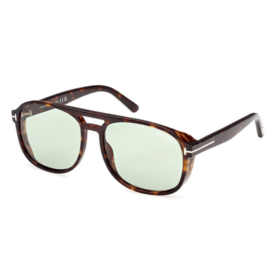 TOM FORD Mężczyzna TOM FORD FT1022 ROSCO 52N Okulary przeciwsłoneczne Acetat Ciemna hawana Zielony Kwadratowy Normalna - Thumbnail 2