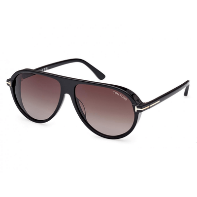 TOM FORD Mężczyzna TOM FORD FT1023 MARCUS 01B Okulary przeciwsłoneczne Acetat Czarny Szary Pilot Normalna Zacieniony - Thumbnail 2