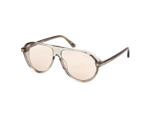 TOM FORD Mężczyzna TOM FORD FT1023 MARCUS 93E Okulary przeciwsłoneczne Acetat Zielony Brązowy Pilot Fotochromatyczny
