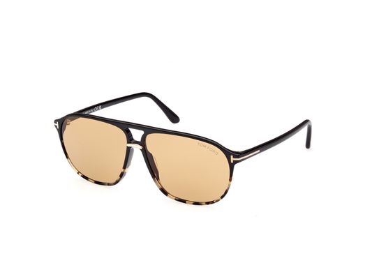 TOM FORD Mężczyzna TOM FORD FT1026 BRUCE 05E Okulary przeciwsłoneczne Acetat Czarny Brązowy Kwadratowy Normalna