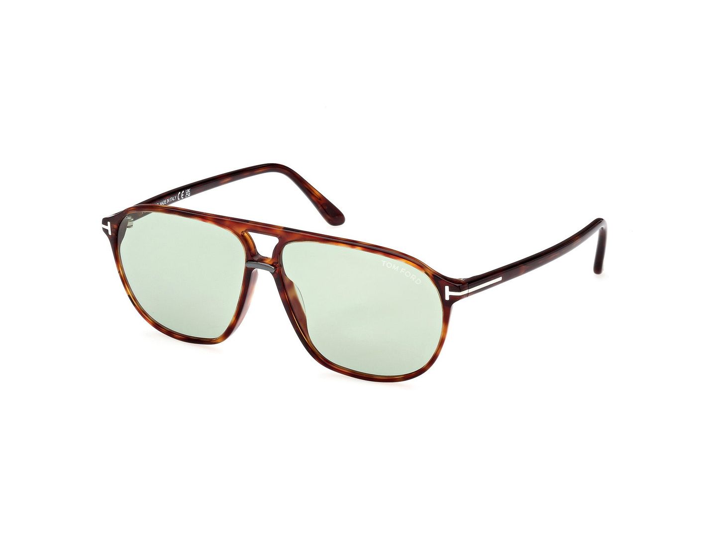 TOM FORD Mężczyzna TOM FORD FT1026 BRUCE 54N Okulary przeciwsłoneczne Acetat Hawana Zielony Kwadratowy Normalna - Image 1