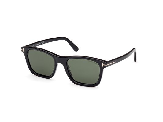 TOM FORD Mężczyzna TOM FORD FT1179 BARRON 01N Okulary przeciwsłoneczne Acetat Czarny Zielony Kwadratowy Normalna
