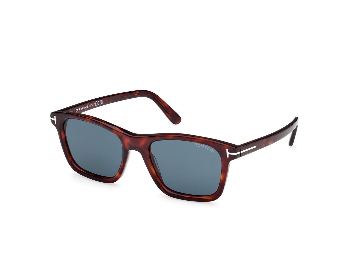 TOM FORD Mężczyzna TOM FORD FT1179 BARRON 54V Okulary przeciwsłoneczne Acetat Hawana Niebieski Kwadratowy Normalna - Image 1