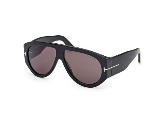 TOM FORD Mężczyzna TOM FORD FT1044 BRONSON 01A Okulary przeciwsłoneczne Acetat Czarny Dym Pilot Normalna