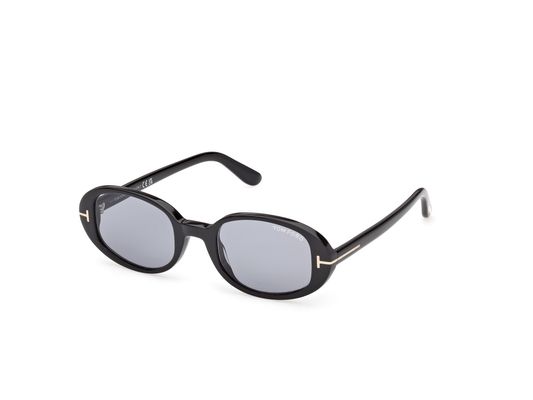 TOM FORD Kobieta TOM FORD FT1364 IGGY 01A Okulary przeciwsłoneczne Acetat Czarny Dym Okrągły Normalna