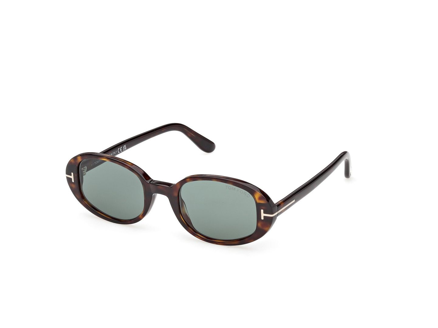 TOM FORD Kobieta TOM FORD FT1364 IGGY 52N Okulary przeciwsłoneczne Acetat Hawana Zielony Okrągły Normalna - Image 1