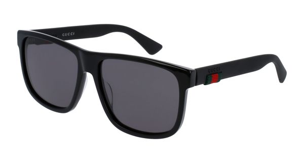 Gucci Mężczyzna Gucci GG0010S 001 Okulary przeciwsłoneczne Acetat Czarny Szary Kwadratowy Normalna