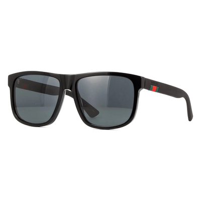 Gucci Mężczyzna Gucci GG0010S 001 Okulary przeciwsłoneczne Acetat Czarny Szary Kwadratowy Normalna - Thumbnail 2