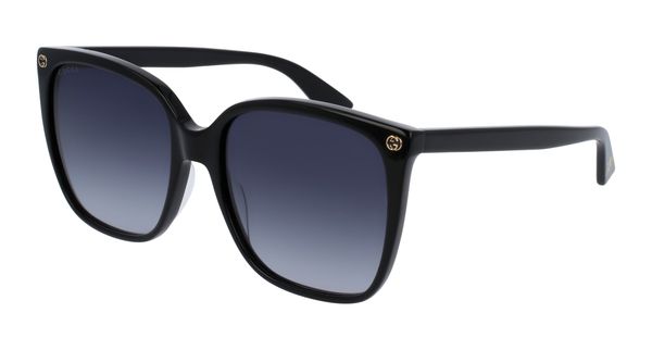 Gucci Kobieta Gucci GG0022S 001 Okulary przeciwsłoneczne Acetat Czarny Szary Cat Eye Normalna