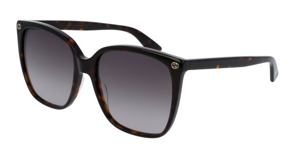 Gucci Kobieta Gucci GG0022S 003 Okulary przeciwsłoneczne Acetat Hawana Brązowy Cat Eye Normalna