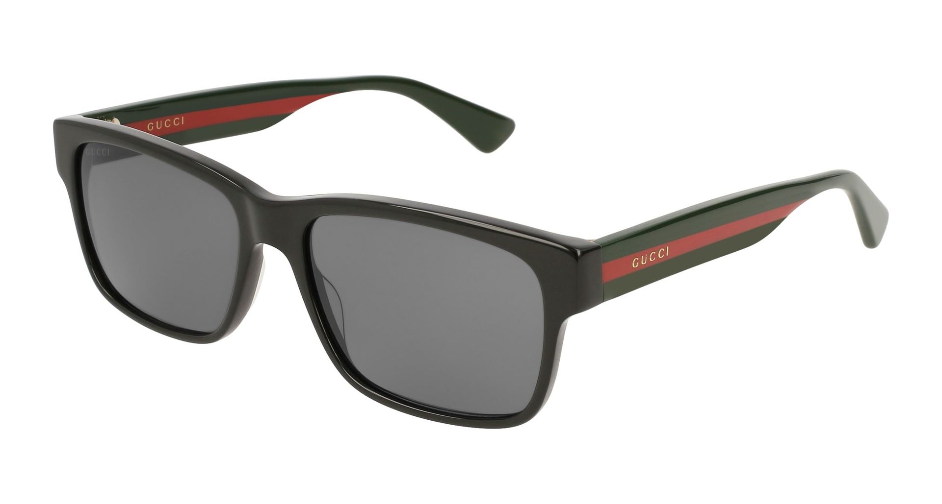 Gucci Mężczyzna Gucci GG0340S 006 Okulary przeciwsłoneczne Plastikowy Czarny Szary Kwadratowy Normalna - Image 1