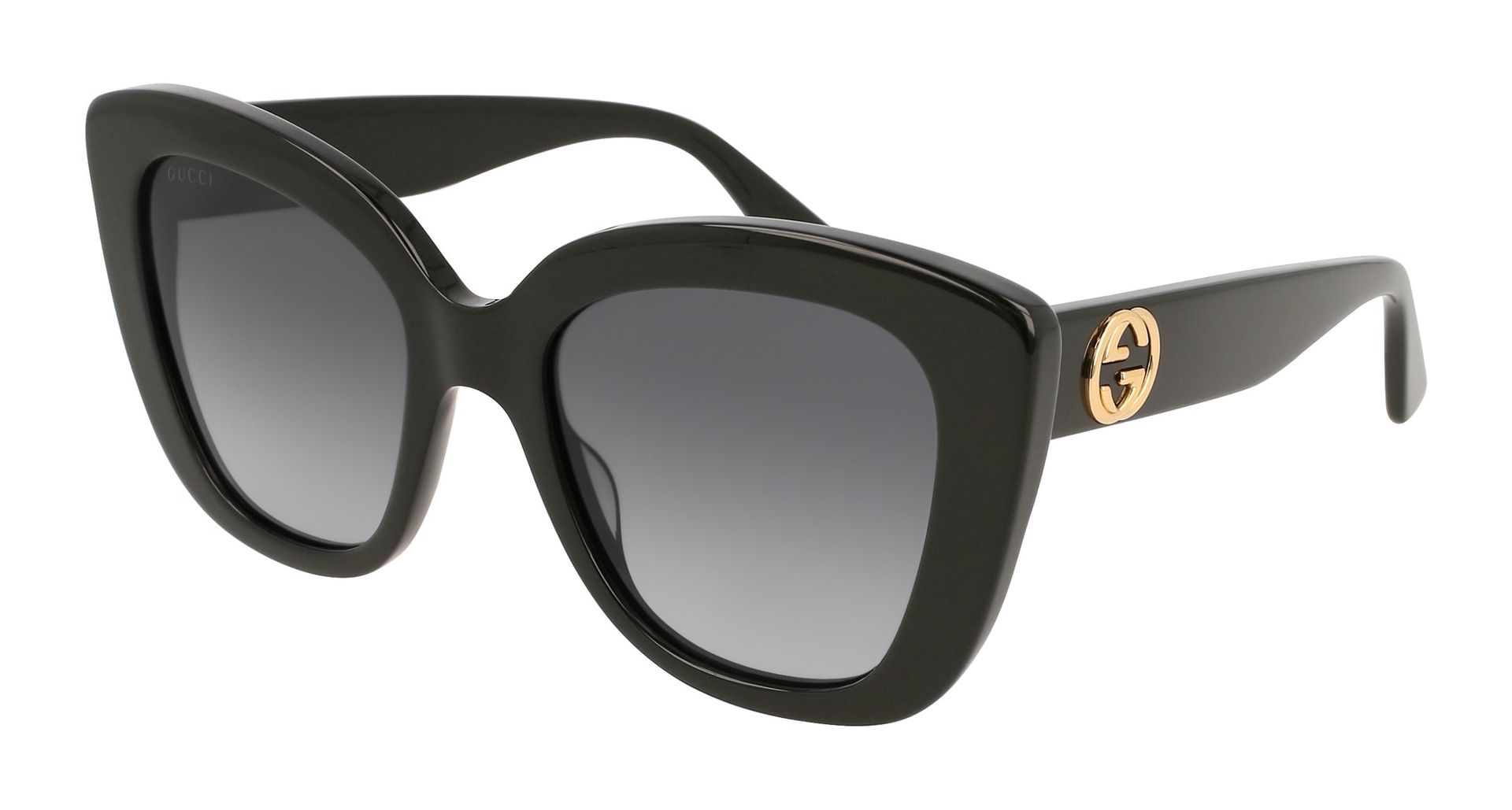 Gucci Kobieta Gucci GG0327S 001 Okulary przeciwsłoneczne Acetat Czarny Szary Cat Eye Normalna Zacieniony - Image 1