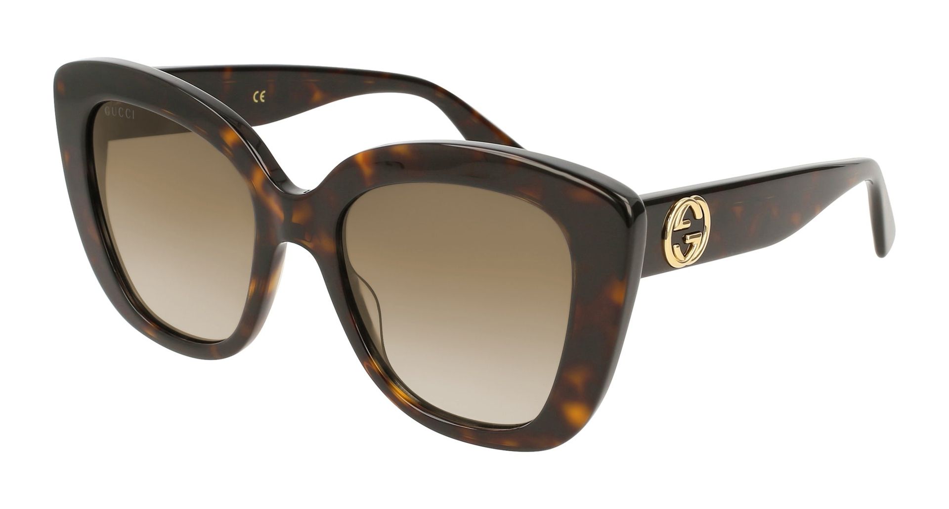 Gucci Kobieta Gucci GG0327S 002 Okulary przeciwsłoneczne Plastikowy Hawana Brązowy Cat Eye Normalna - Image 1