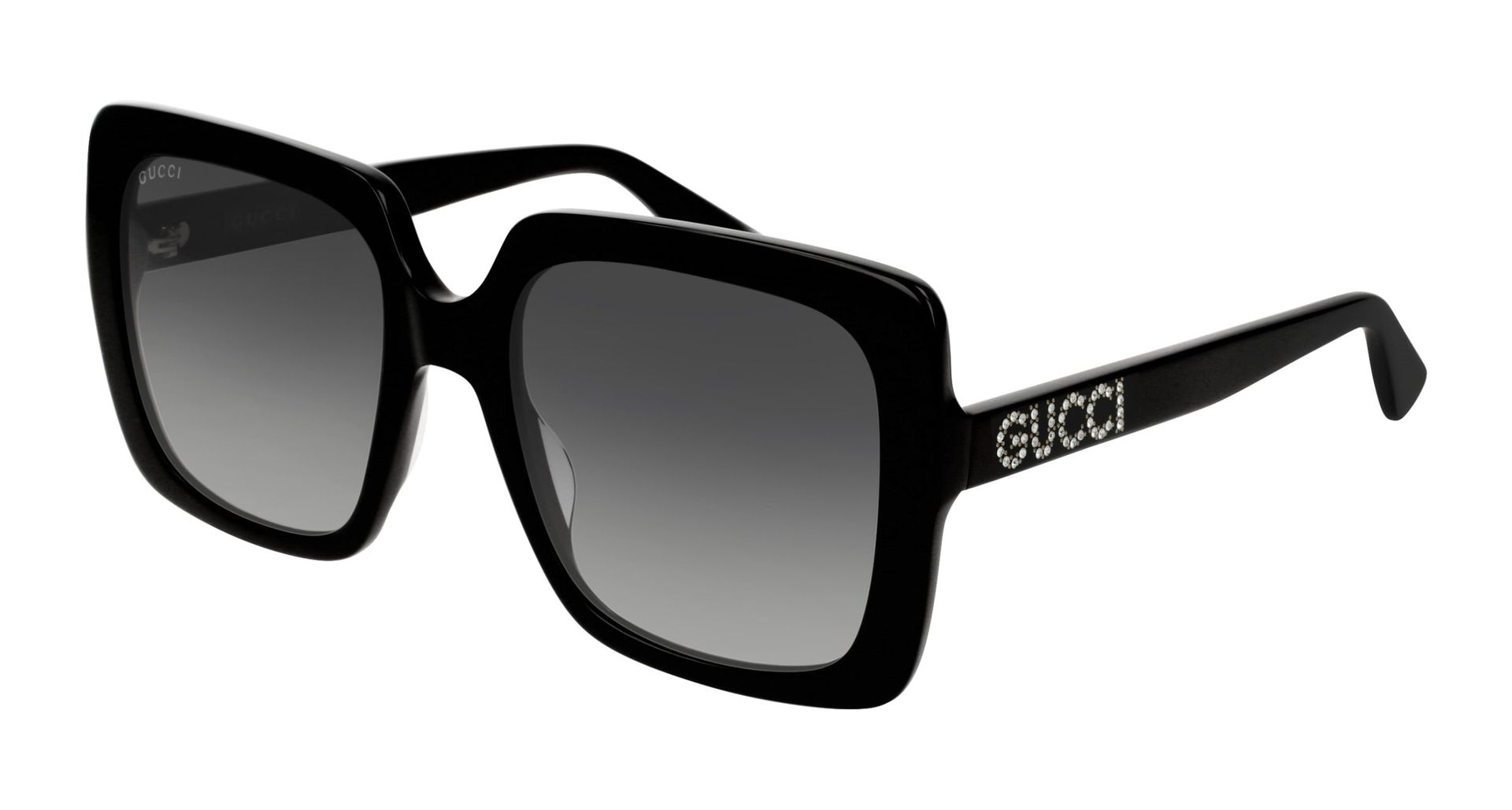 Gucci Kobieta Gucci GG0418S 001 Okulary przeciwsłoneczne Plastikowy Czarny Szary Kwadratowy Normalna - Image 1