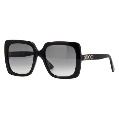 Gucci Kobieta Gucci GG0418S 001 Okulary przeciwsłoneczne Plastikowy Czarny Szary Kwadratowy Normalna - Thumbnail 2
