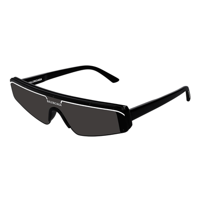 Balenciaga Unisex Balenciaga BB0003S 001 Okulary przeciwsłoneczne Acetat Czarny Szary Maska Normalna - Thumbnail 2
