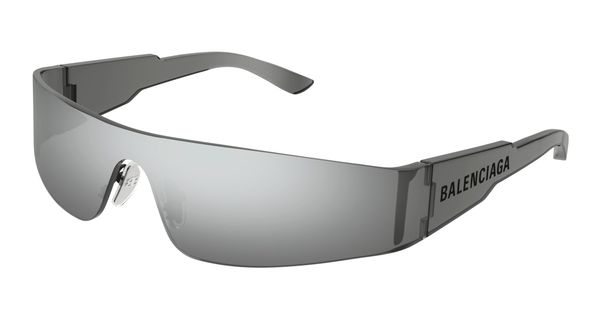 Balenciaga Unisex Balenciaga BB0041S 002 Okulary przeciwsłoneczne Nylon Srebrny Srebrny Maska Normalna