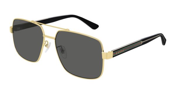 Gucci Mężczyzna Gucci GG0529S 001 Okulary przeciwsłoneczne Metal Złoty Szary Pilot Normalna