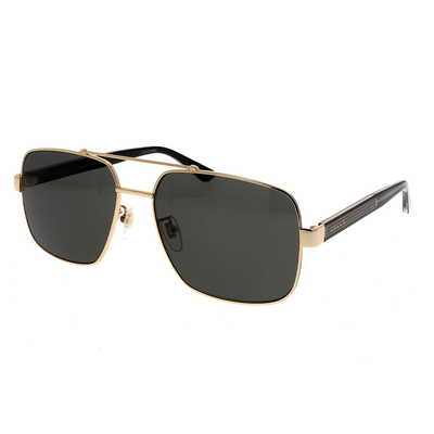 Gucci Mężczyzna Gucci GG0529S 001 Okulary przeciwsłoneczne Metal Złoty Szary Pilot Normalna - Thumbnail 2