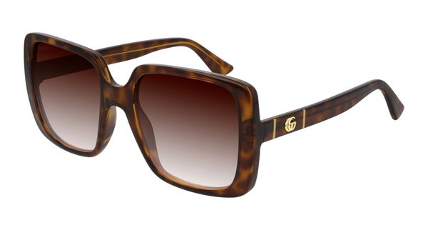 Gucci Kobieta Gucci GG0632S 002 Okulary przeciwsłoneczne Wstrzyknięte Hawana Brązowy Kwadratowy Normalna Zacieniony