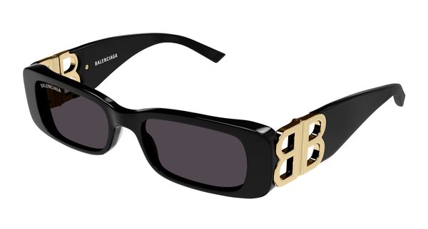 Balenciaga Kobieta Balenciaga BB0096S 001 Okulary przeciwsłoneczne Acetat Czarny Szary Kwadratowy Normalna