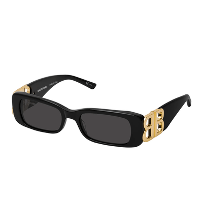 Balenciaga Kobieta Balenciaga BB0096S 001 Okulary przeciwsłoneczne Acetat Czarny Szary Kwadratowy Normalna - Thumbnail 2