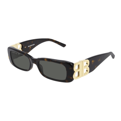 Balenciaga Kobieta Balenciaga BB0096S 002 Okulary przeciwsłoneczne Acetat Hawana Zielony Kwadratowy Normalna - Thumbnail 2