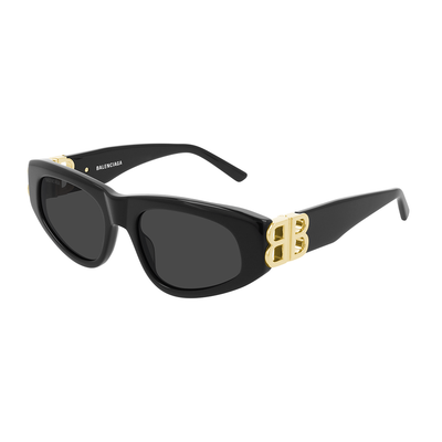 Balenciaga Kobieta Balenciaga BB0095S 001 Okulary przeciwsłoneczne Plastikowy Czarny Szary Cat Eye - Thumbnail 2
