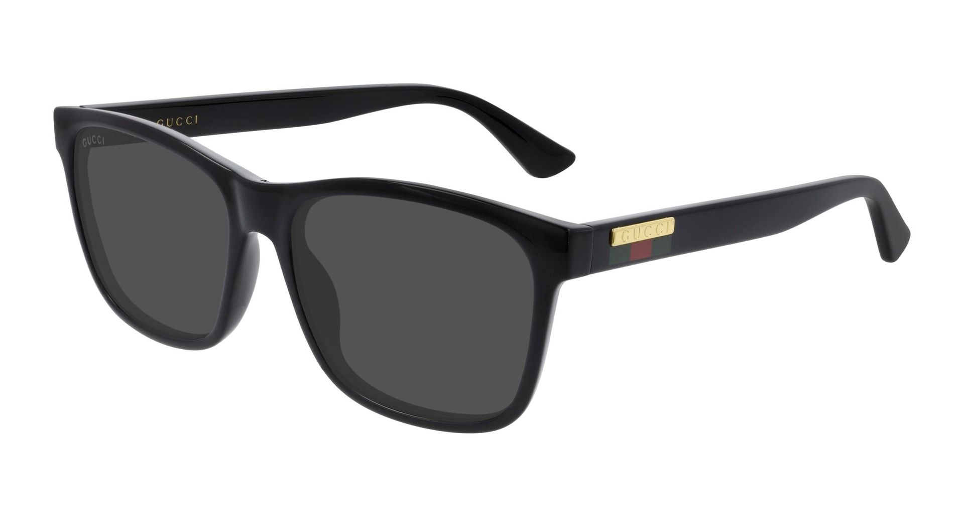 Gucci Mężczyzna Gucci GG0746S 001 Okulary przeciwsłoneczne Wstrzyknięte Czarny Szary Kwadratowy Normalna - Image 1